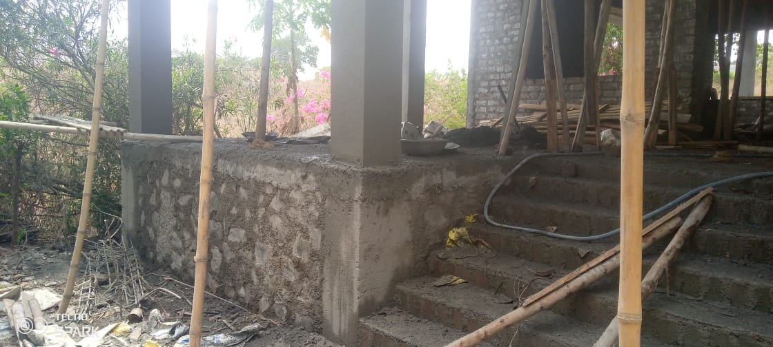 Building foundation and plinth with RCC columns